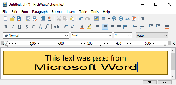 Text pasted from Microsoft Word Text pasted from Microsoft Word