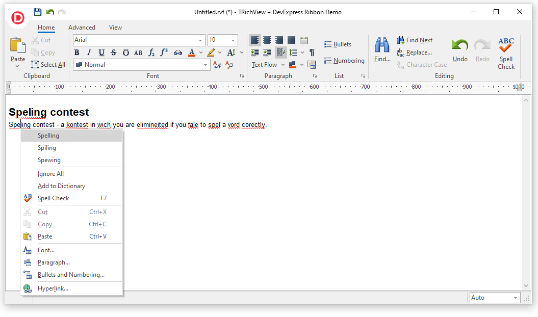 TRichViewEdit and Developer Express Ribbon TRichViewEdit and Developer Express Ribbon